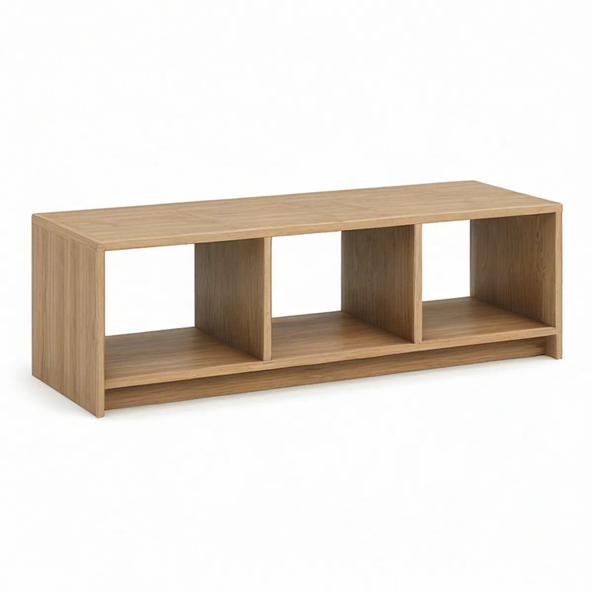Rechteckiger Couchtisch aus MDF mit Eichenfurnier, Natur, 120 × 40 × 45 cm