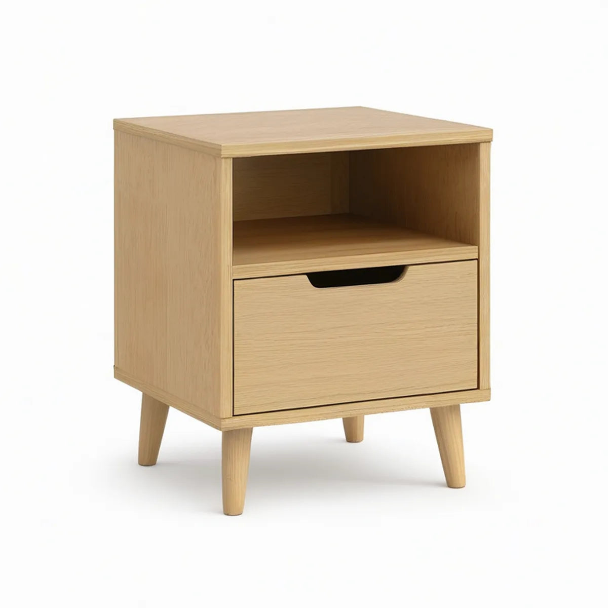 Nachttisch Natur aus MDF mit Eichenfurnier, 40 x 35 x 55 cm