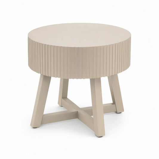 Runder Couchtisch aus MDF, Creme, Ø 60 cm, Höhe 50 cm